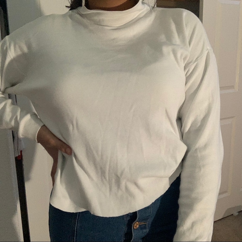 thrifted white turtleneck